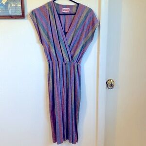 Vintage terry cloth v neck dress